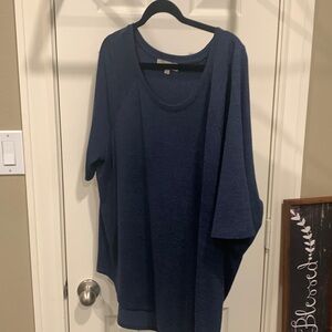 Loft scoop neck navy knit T-shirt.